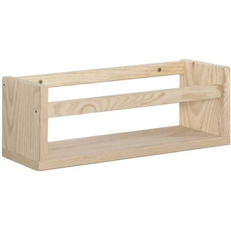 Estantería de pared de pino macizo - L40 x H15 cm
