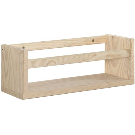 Estantería de pared de pino macizo - L40 x H15 cm
