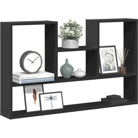 Estantería de pared madera de ingeniería negro 99x15x60 cm