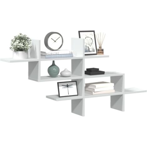 Estantería de pared madera ingeniería blanca 124,5x18x60,5 cm