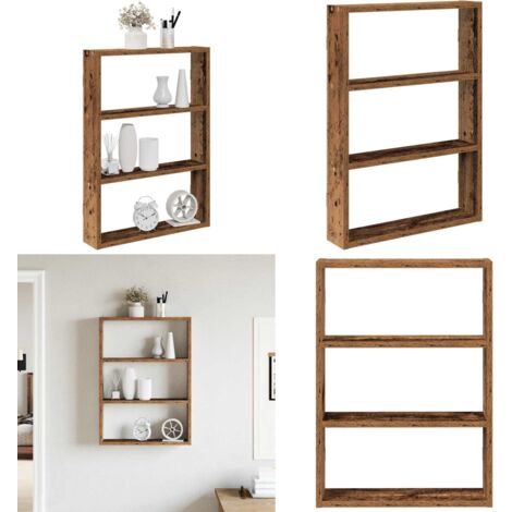 Estantería de pared madera ingeniería envejecida 43x9x60 cm - Estantería de madera - Estantería decorativa