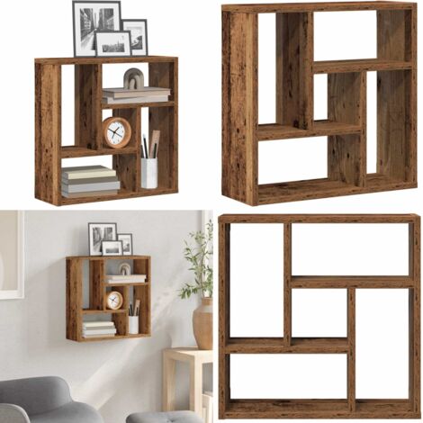 Estantería de pared madera ingeniería envejecida 45x16x45 cm - Estantería de madera - Estantería de TV