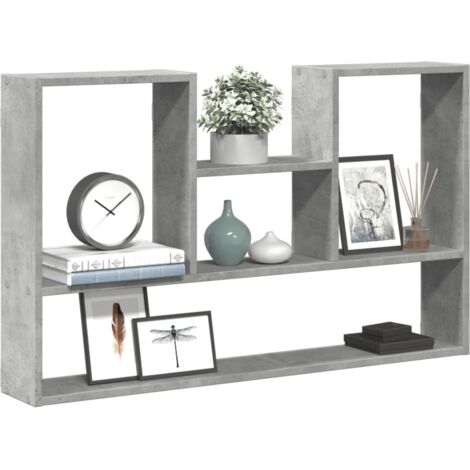 Estantería de pared madera ingeniería gris hormigón 99x15x60 cm
