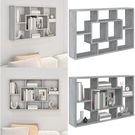 Estantería de pared madera ingeniería gris Sonoma 85x16x52,5 cm - Almacenamiento - Madera contrachapada