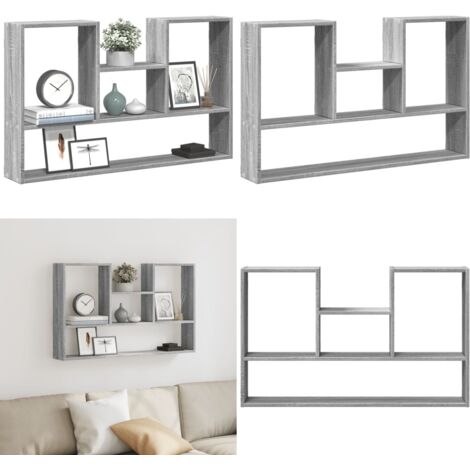 Estantería de pared madera ingeniería gris Sonoma 99x15x60 cm - Madera de ingeniería - Almacenamiento en pared