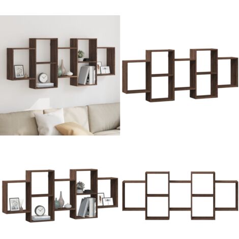 Estantería de pared madera ingeniería marrón roble 159x18x65 cm - Madera de ingeniería - Almacenamiento en pared