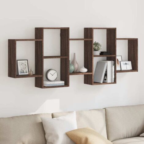 Estantería de pared madera ingeniería marrón roble 159x18x65 cm vidaXL