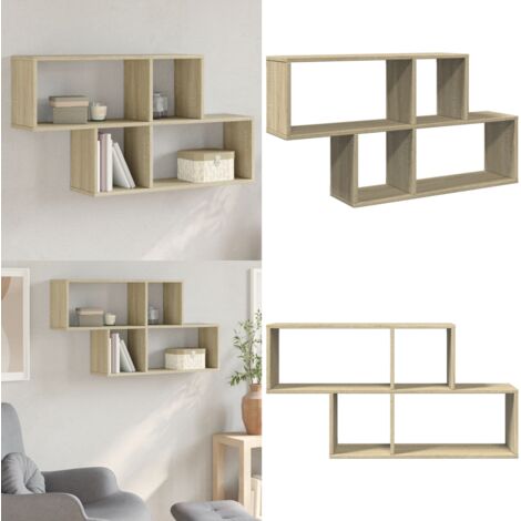 Estantería de pared madera ingeniería roble Sonoma 100x20x53 cm - Estantería de madera - Estantería de roble