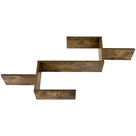 Estantería de pared muebles de diseño superficies de almacenaje 104 cm imitación madera oscura 030005207