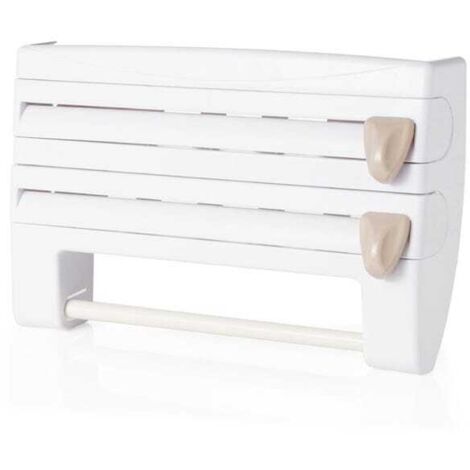Estantería de pared multifuncional blanca para utensilios de cocina, 39x10x24cm.
