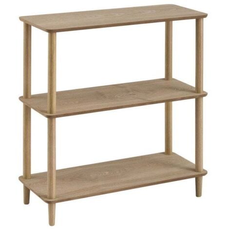 WADIGA Estantería de Pino Natural Beige con 3 baldas nórdica para salón Vitta -
