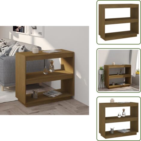 Estantería de pino - vidaXL Estantería de madera maciza de pino marrón miel 80x35x71 cm - Estantería de madera maciza