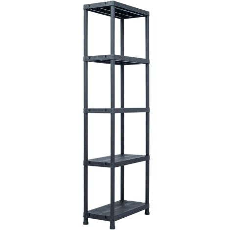 vidaXL Estantería Plástico Negra Almacenamiento Industrial Mueble Multitalle