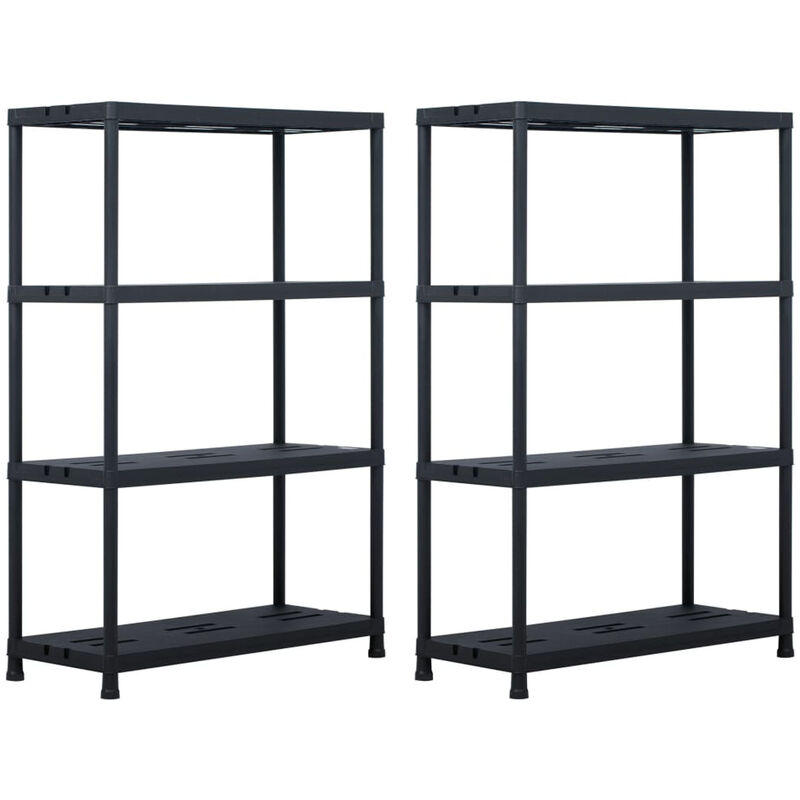 

Estanteria de plastico 2 unidades 220 kg 90x40x138 cm negro