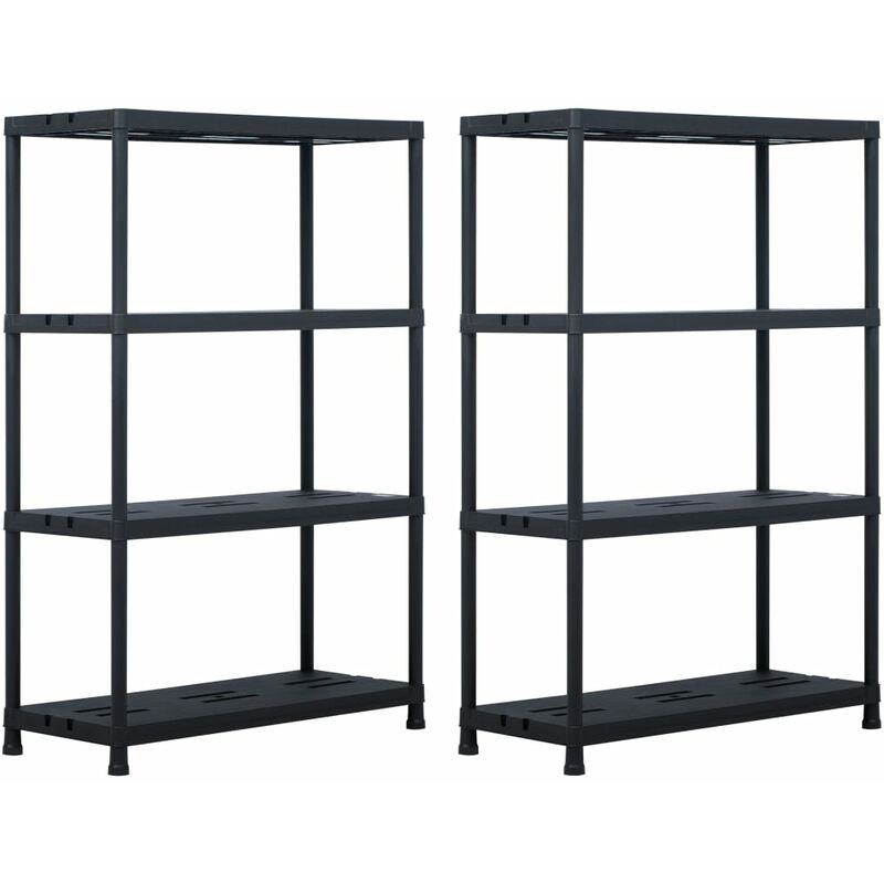 

Bh Design - Estantería de plástico 2 unidades 220 kg 90x40x138 cm negro
