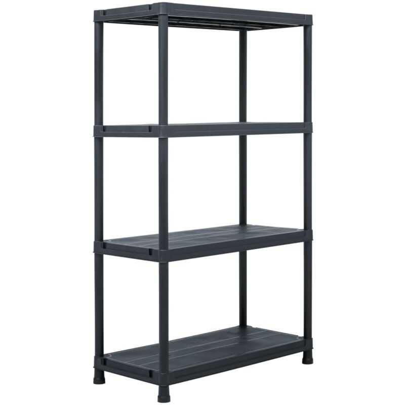 

vidaXL Estantería de plástico 200 kg 80x40x138 cm negro - Negro