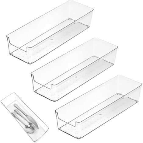 Estantería de plástico para cubiertos, compartimento para almacenar alimentos y almacenamiento de cocina caja de plástico para cubiertos adecuada para guardar tenedores, cuchillos, cucharas y cubierto