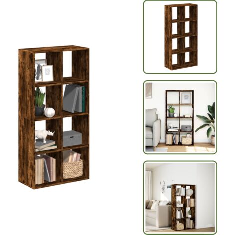 Estantería de roble ahumado - vidaXL Librería divisora madera roble ahumado 69,5x29x137,5cm - Separador de ambientes