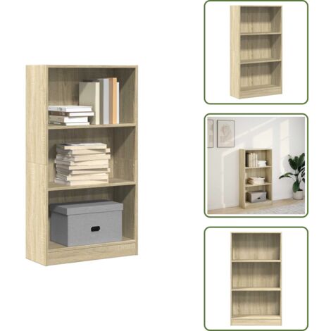 Estantería de roble Sonoma - vidaXL Estantería de madera de ingeniería roble Sonoma 60x24x109 cm - Estantería para libros