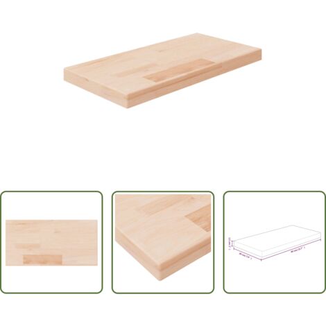 Estantería de roble -  Tabla de estantería madera maciza roble sin tratar 40x20x2,5 cm