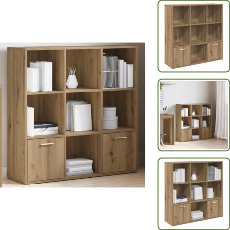 Estantería de roble - vidaXL Estantería de madera de ingeniería roble artisan 98x29x97,5 cm - Almacenamiento de libros
