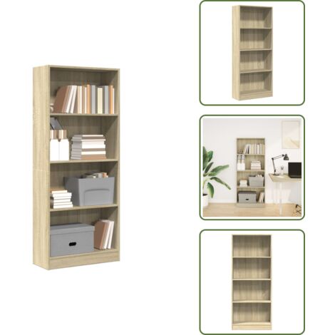 Estantería de roble - vidaXL Estantería de madera de ingeniería roble Sonoma 60x24x143 cm - Estantería para libros