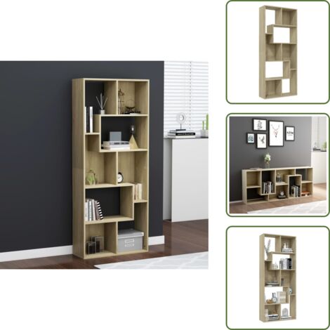 Estantería de roble - vidaXL Estantería madera contrachapada color roble Sonoma 67x24x161 cm - Estantería decorativa