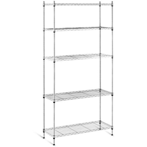 Estantería de taller profesional de garaje 35 x 90 x 180 cm 150 kg metal gris 140001536