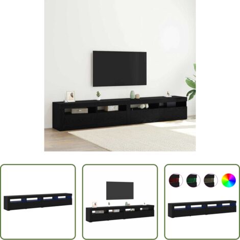 Estantería de TV -  Gabinete de TV 2 pcs Roble Negro 240 x 35 x 40 cm