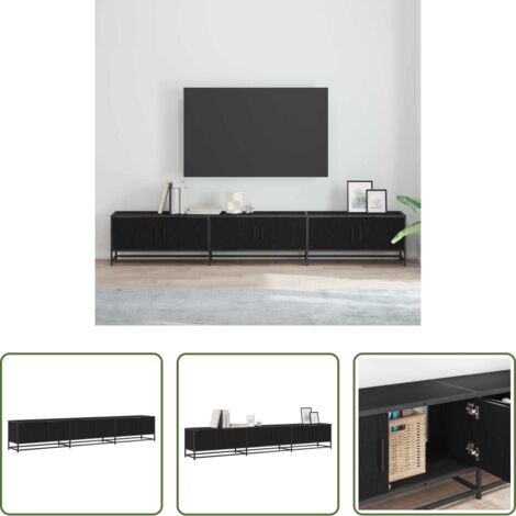 Estantería de TV -  Unidades de TV 2 pcs Roble Negro 240 x 35 x 41 cm