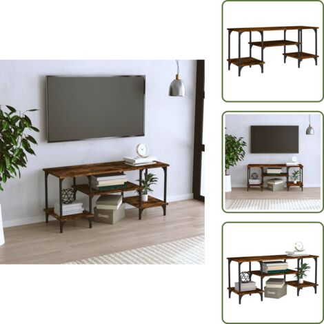 Estantería de TV - vidaXL Mueble de TV madera contrachapada roble ahumado 102x35x45,5 cm - Almacenamiento