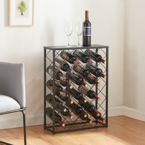 Estantería de vino con rejillas Taivassalo acero 72x53x20 cm - Negro [en.casa]