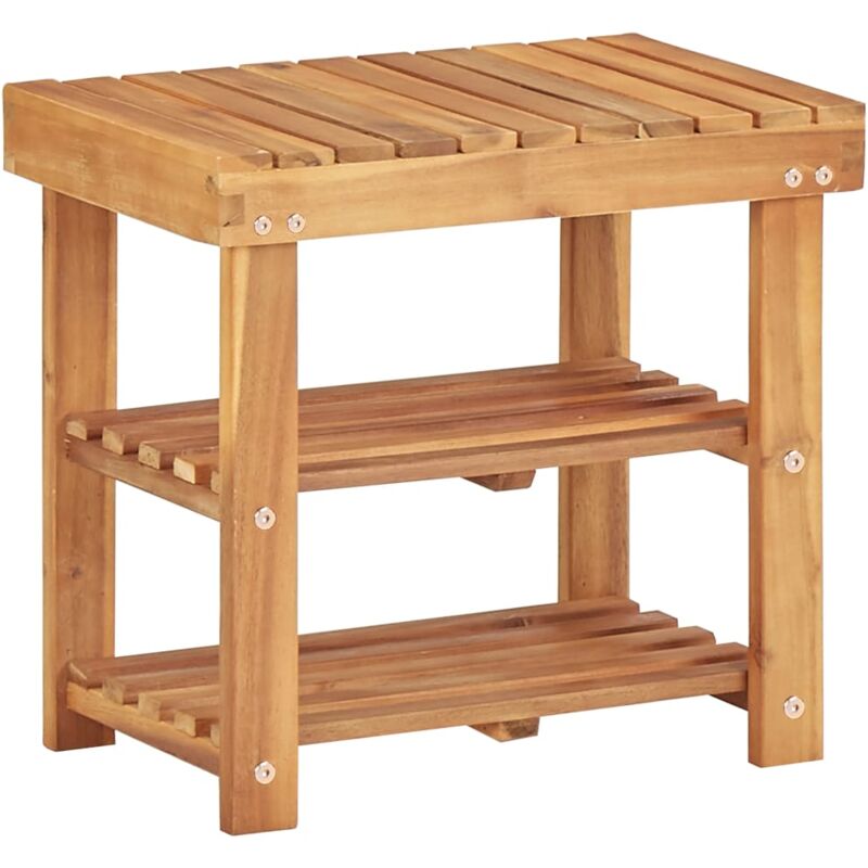 

vidaXL Estantería de zapatos de madera maciza de acacia 50x32x45 cm - Marrón