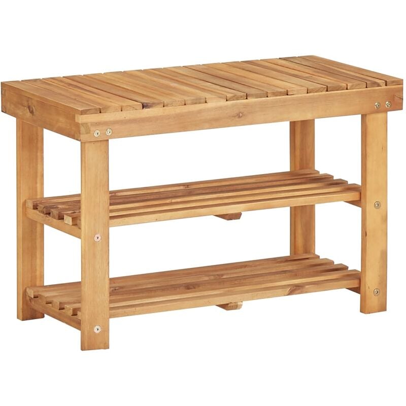 

vidaXL Estantería de zapatos de madera maciza de acacia 70x32x46 cm - Marrón