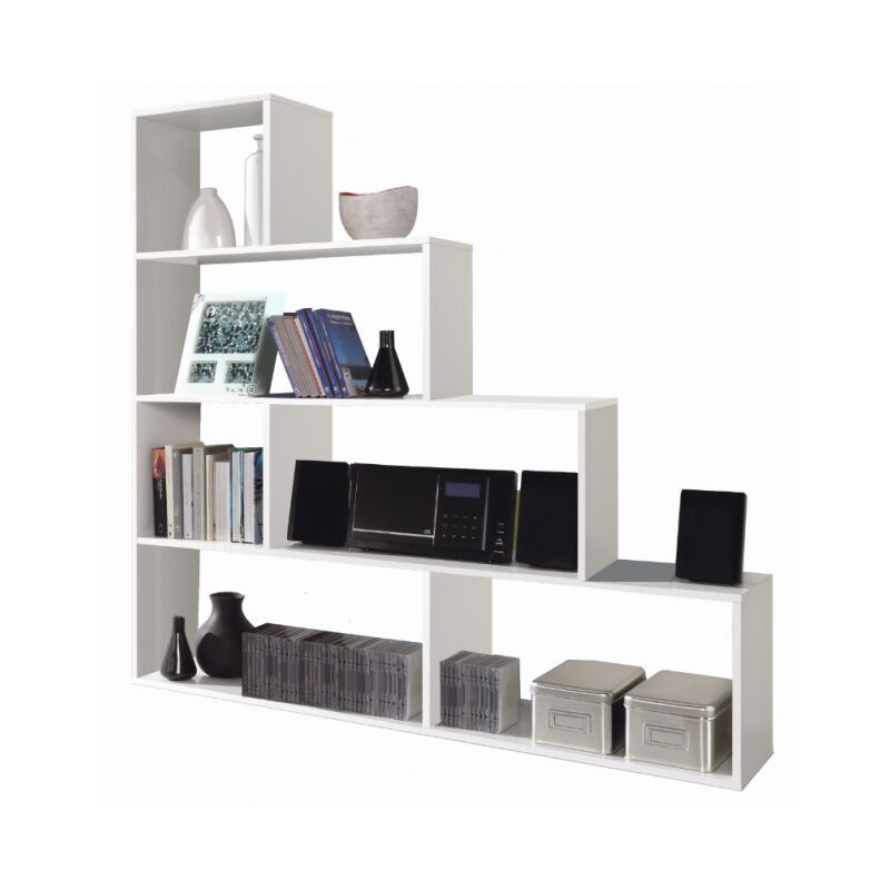 

Estantería decorativa 145 cm blanco brillante 6 estantes | Blanco brillo