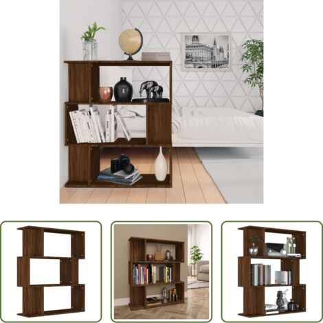 Estantería decorativa -  Estantería/Biombo madera contrachapada marrón roble 80x24x96 cm