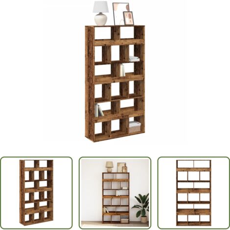 Estantería decorativa -  Estantería de madera de ingeniería envejecida 100x33x187,5 cm