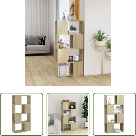 Estantería decorativa -  Librería separador contrachapada roble Sonoma 60x24x124,5 cm