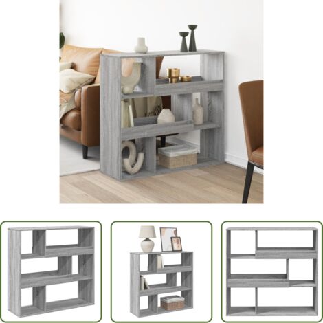 Estantería decorativa -  Separador de ambientes madera gris Sonoma 100x33x94,5 cm