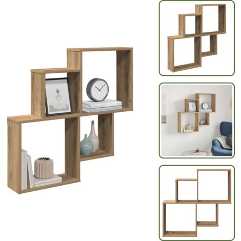 Estantería decorativa - vidaXL Estante de pared madera ingeniería roble artisian 80x15x78,5 cm - Estantería de ingeniería