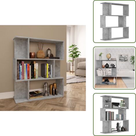 Estantería decorativa - vidaXL Estantería madera contrachapada gris hormigón 80x24x96cm - Estantería con compartimentos