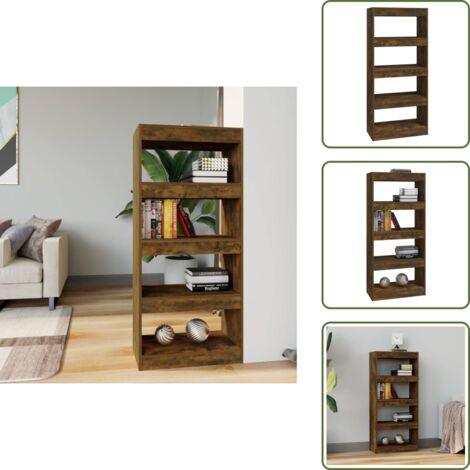 Estantería decorativa - vidaXL Estantería madera contrachapada roble ahumado 60x30x135 cm - Estantería para libros