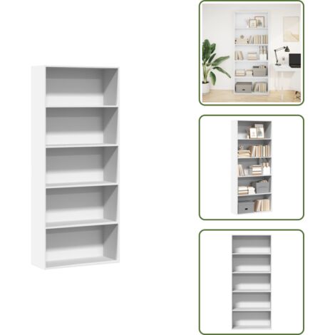 Estantería decorativa - vidaXL Estantería madera ingeniería blanca 80x30x189cm - Estantería de madera de ingeniería