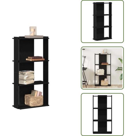 Estantería decorativa - vidaXL Librería de 3 estantes madera de ingeniería negro 60x30x120 cm - Estantería de fotos