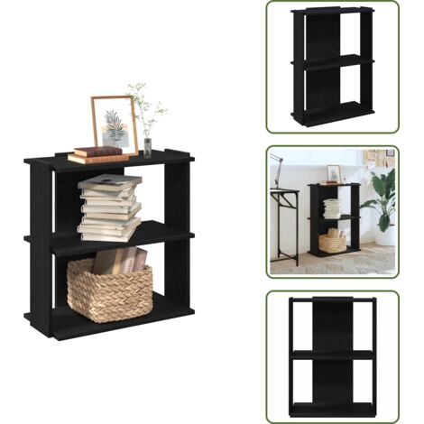 Estantería decorativa - vidaXL Librería de 3 estantes madera de ingeniería negro 60x30x80 cm - Estantería de fotos