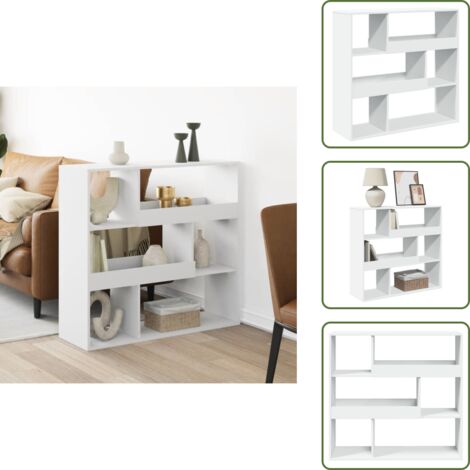 Estantería decorativa - vidaXL Separador de ambientes madera ingeniería blanco 100x33x94,5 cm - Estantería con estantes