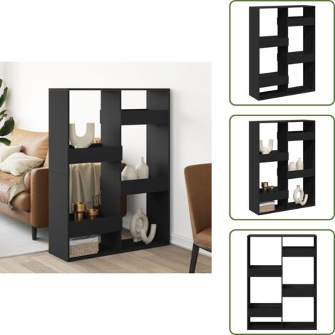 Estantería decorativa - vidaXL Separador de ambientes madera ingeniería negro 100x33x135 cm - Estantería de madera de ingeniería