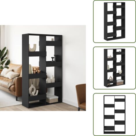 Estantería decorativa - vidaXL Separador de ambientes madera ingeniería negro 100x33x175 cm - Estantería de madera de ingeniería