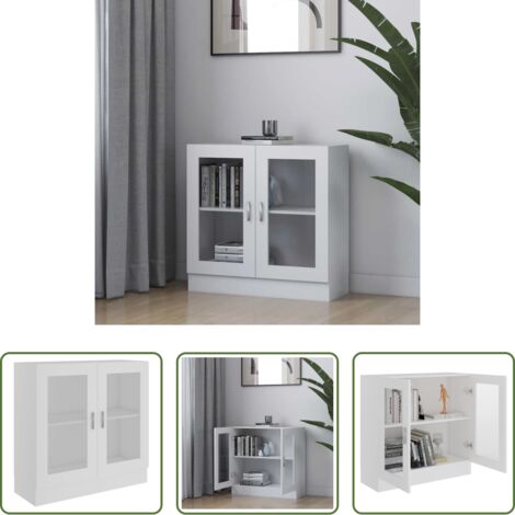 Estantería decorativa -  Vitrina de madera contrachapada blanco 82,5x30,5x80 cm