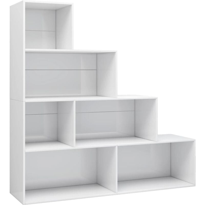 

vidaXL Estantería/Divisor de Espacios Aglomerado 155x24x160cm Blanco Brillante - Blanco